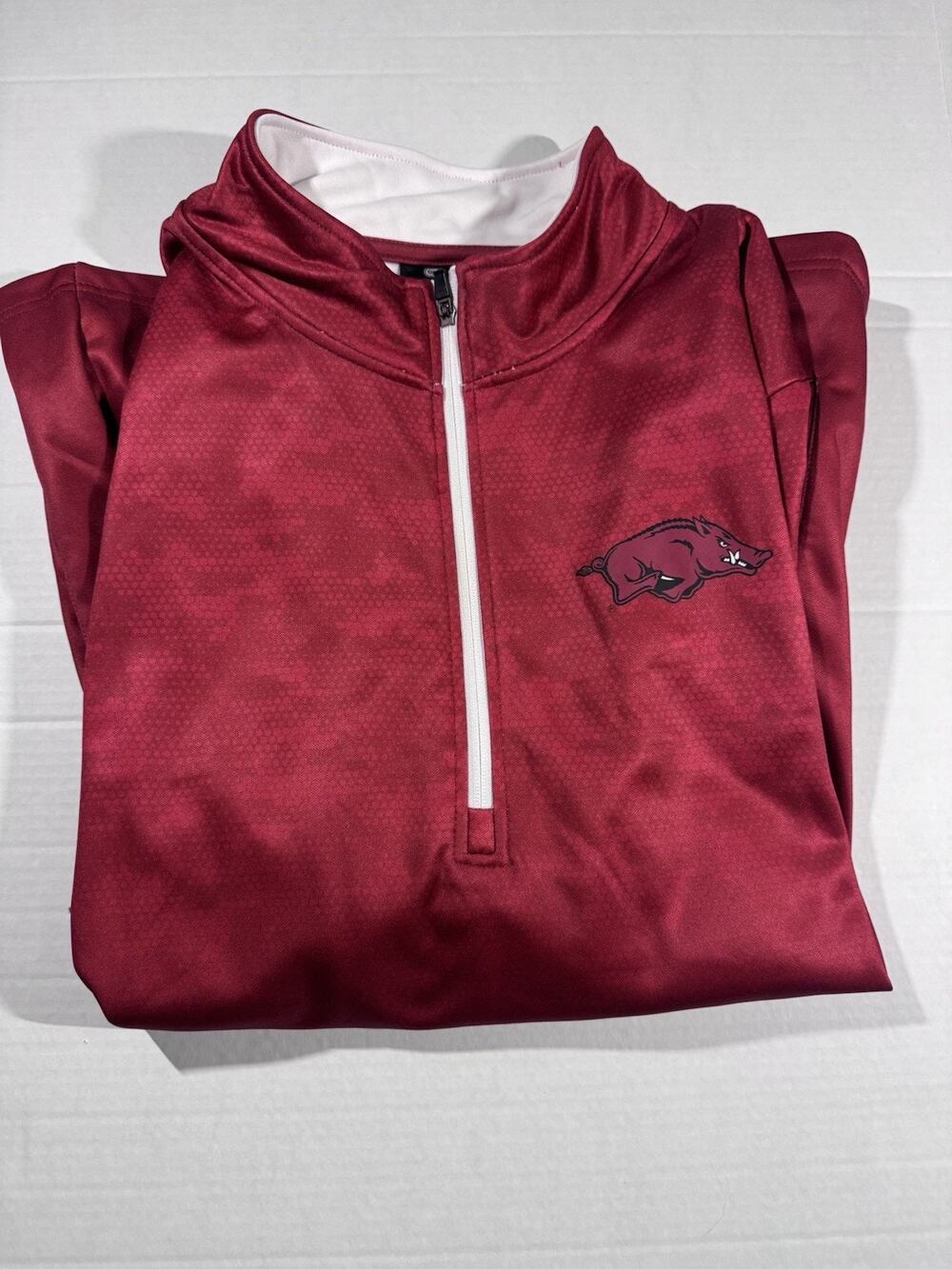Colosseum Arkansas Razorbacks 1/4 Zip Pullover Jacket Red White 3XL